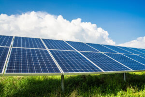 Solarpanels on field